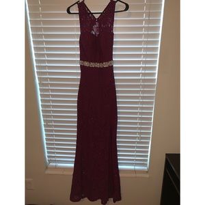 Burgundy mermaid style dress